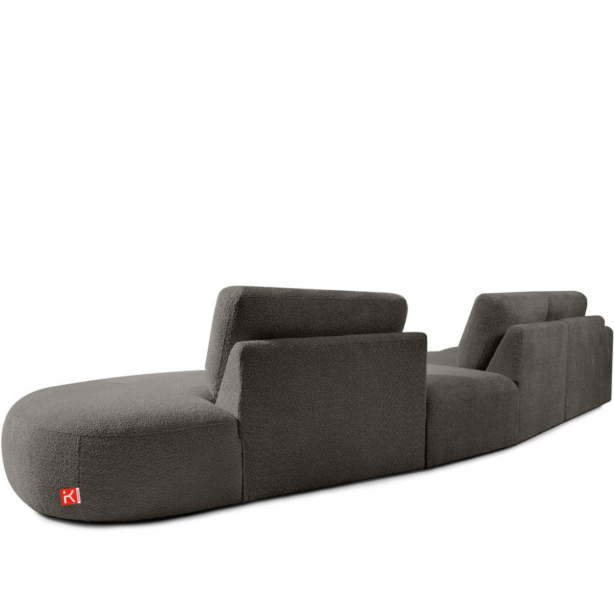 5-SITZER ECKSOFA ZUCCO Boucle rechts, Dunkelbraun - Dunkelbraun, Textil (430/84/105cm) - KONSIMO®