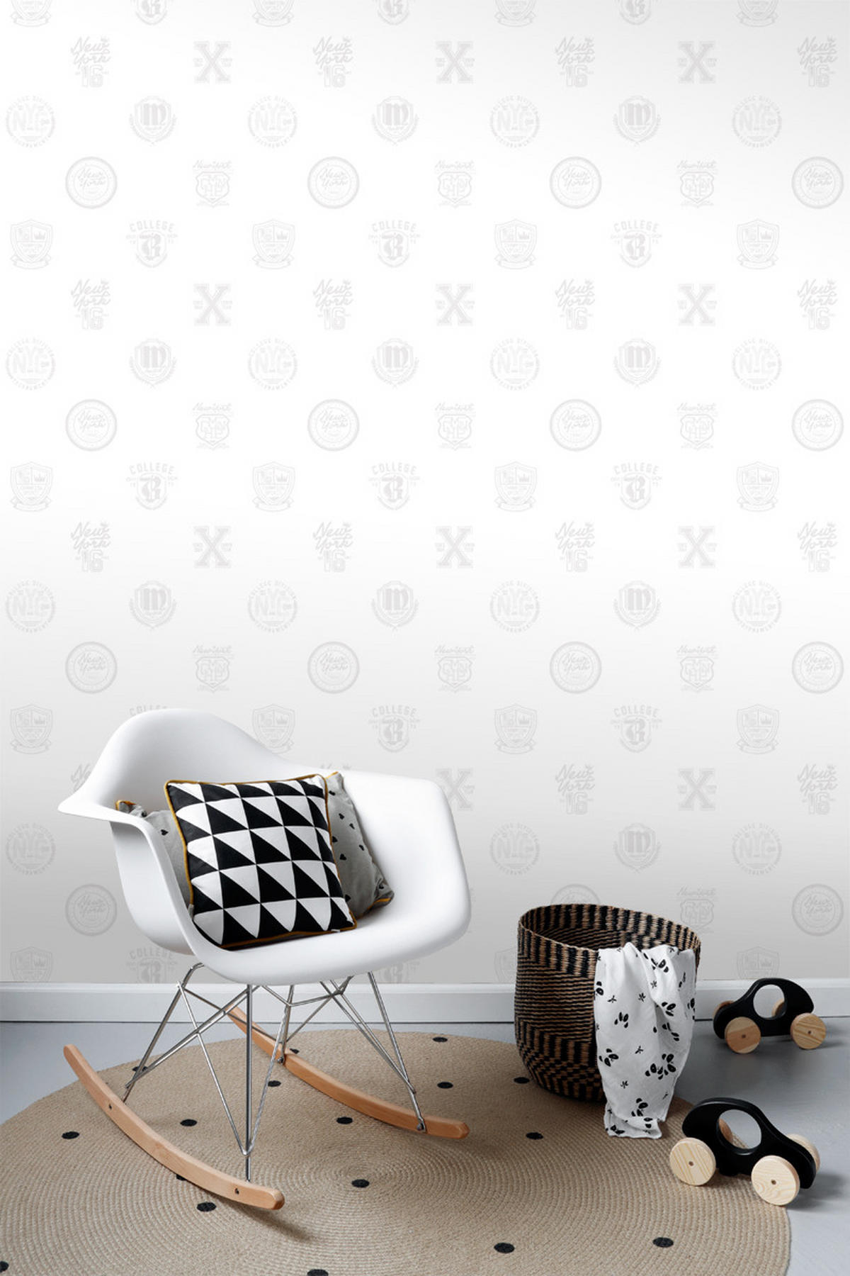 TAPETE Schulembleme 53 cm x 10.05 m - Weiß, Papier (53/0.1cm) - ESTAhome