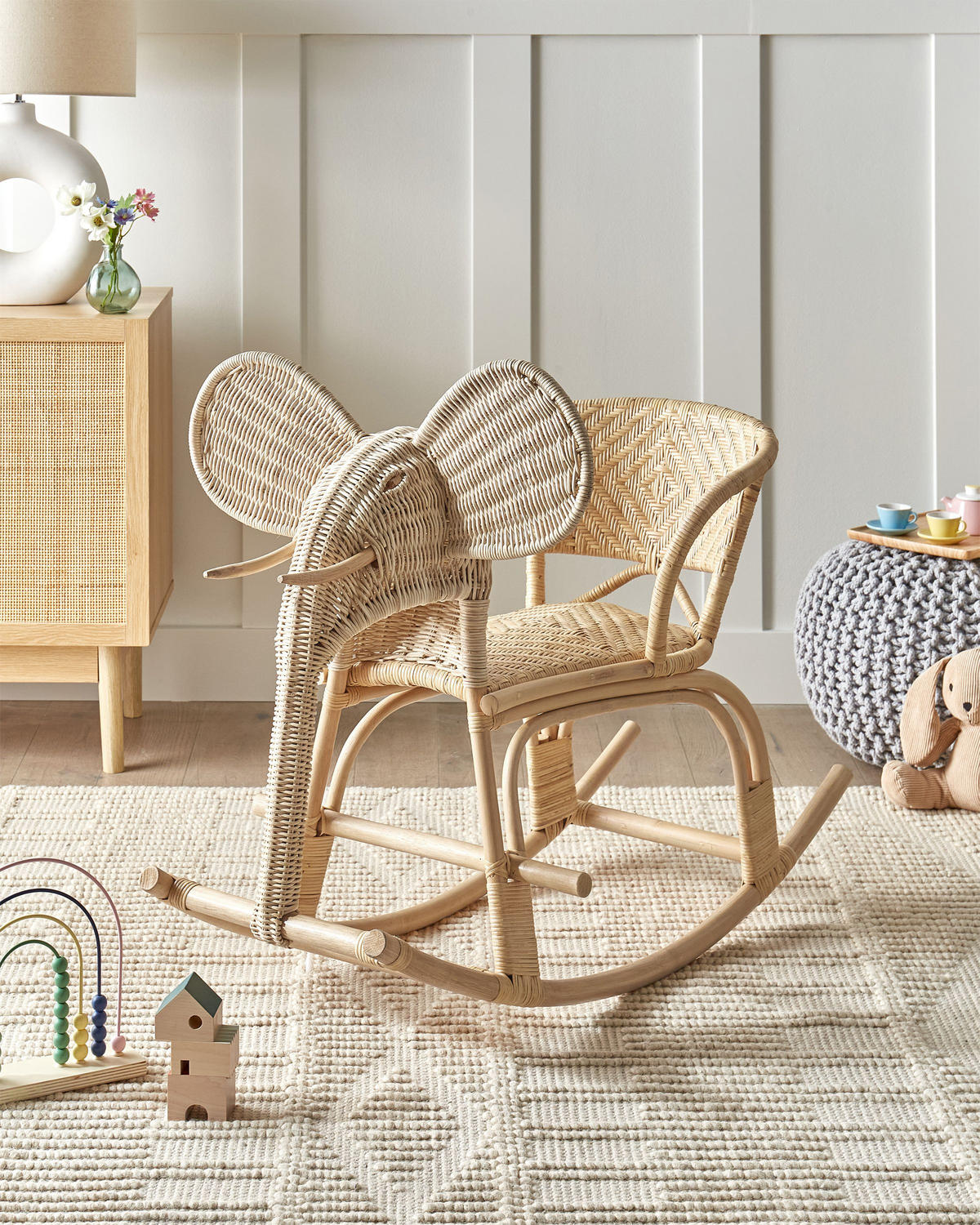 BARNFÅTÖLJ naturfärgad Ampollino - Naturfärgad, Naturmaterial (60/74/100cm) - Beliani
