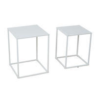 COUCHTISCH THEMI 2er Set Metall Weiß - Weiß, Metall (35/35/45cm) - SVITA
