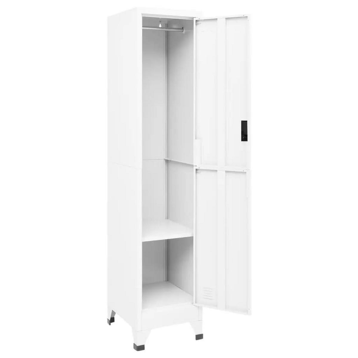 SCHLIESSFACHSCHRANK Weiß 38/45/180 Cm Stahl - Weiß, Metall (38/180/45cm) - vidaXL