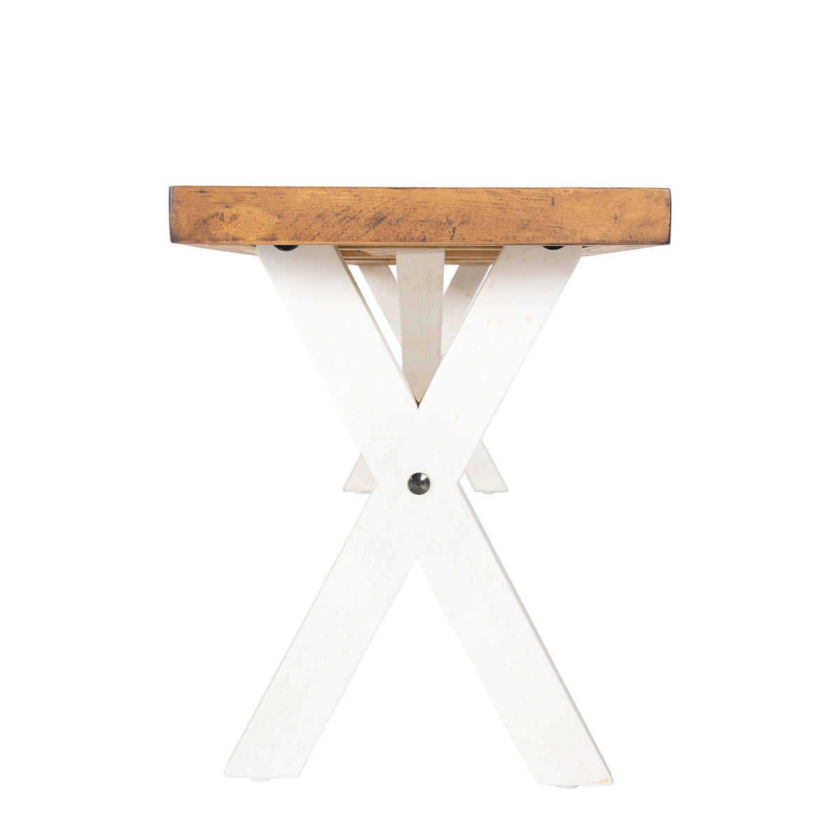 SITZBANK - Kiefer massiv - Weiß, Holz (160/47/35cm) - home24