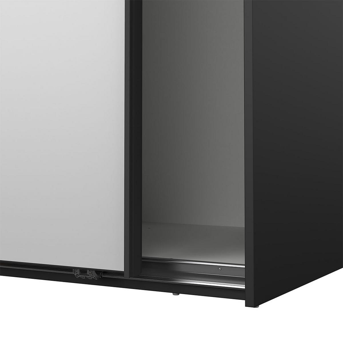 SCHIEBETÜRENSCHRANK, Como, Schwarz, Holzwerkstoff, 119 x 67 x 201 cm - Schwarz, Holzwerkstoff (119/201/67cm) - ebuy24