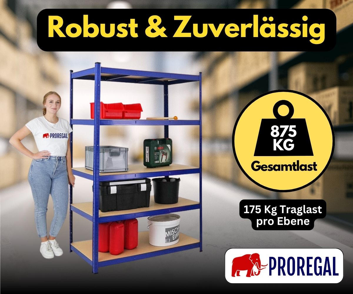 SCHWERLASTREGAL Taurus 180x120x60 cm Fachlast 175 kg Blau - Blau, Metall (120/180/60cm) - PROREGAL