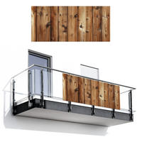 BALKON-SICHTSCHUTZ Holz - Regale - Braun - Buchefarben, Kunststoff (200/90cm) - MuchoWow