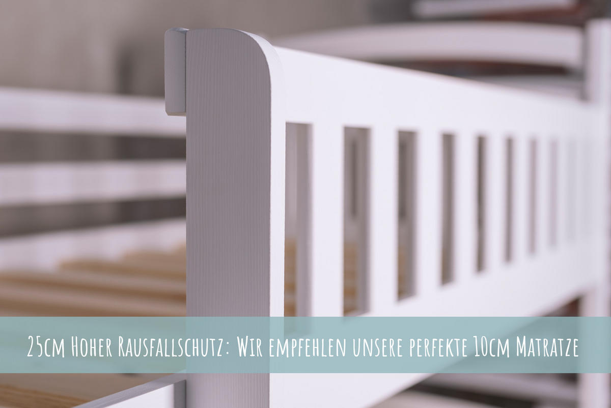 ETAGENBETT 90x200 cm mit 2 Schubladen in weiß - Weiß, Holz (90/200cm) - Kids Collective