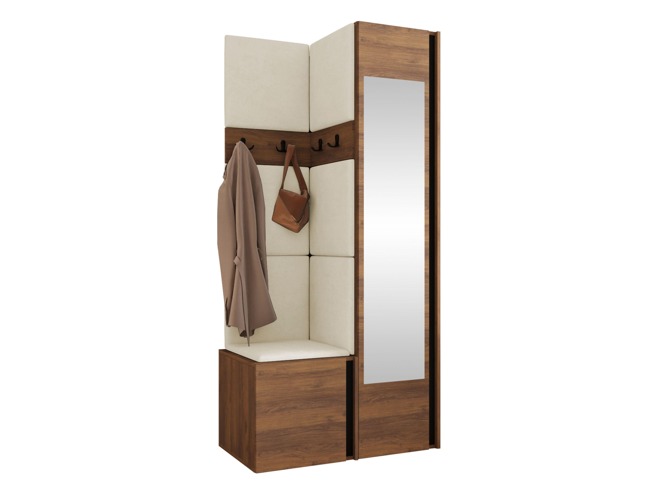 Mirjan24 Garderoben-Set Nussbaum, Beige 82x186x46 cm