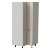 ECKVORRATSSCHRANK Brerra D24N/207 Weiß / RAL 9001 creme Hochglanz 90 / 90 / 207cm - Creme/Weiß, Holz/Holzwerkstoff (90/207/90cm) - Feldmann-Wohnen