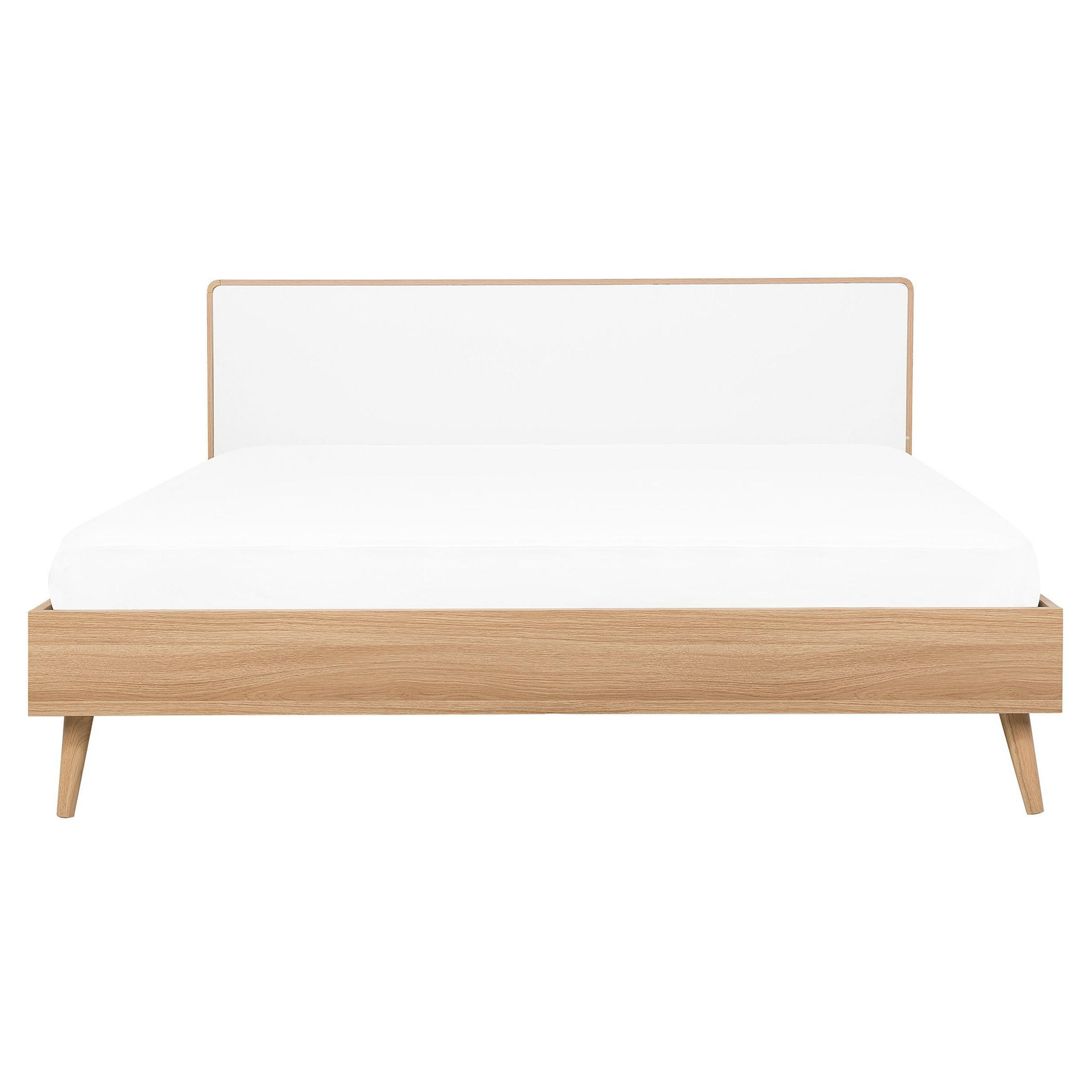 BETT mit Lattenrost 160x200 cm Heller Holzfarbton Serris - Hellbraun, Holzwerkstoff (160/200cm) - Beliani