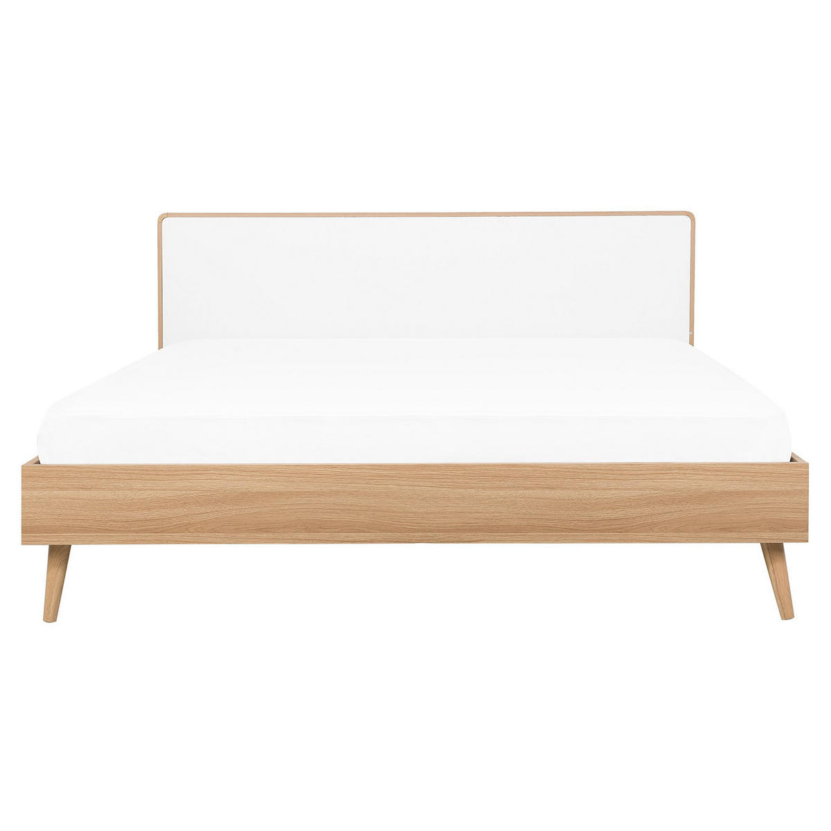 BETT mit Lattenrost 160x200 cm Heller Holzfarbton Serris - Hellbraun, Holzwerkstoff (160/200cm) - Beliani