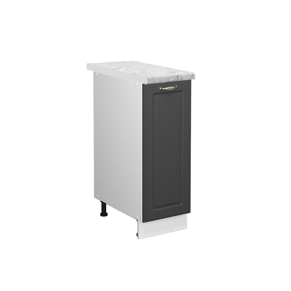 APOTHEKERUNTERSCHRANK Fame-Line Anthrazit-Gold 30 cm, AP Marmor - Anthrazit/Weiß, Holzwerkstoff (30/82/60cm) - Vicco
