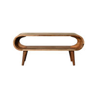 COUCHTISCH aus Massivholz im Eichenholz-Finish - Eichefarben/Messingfarben, Holz/Metall (35/90/40cm) - Artisan Furniture