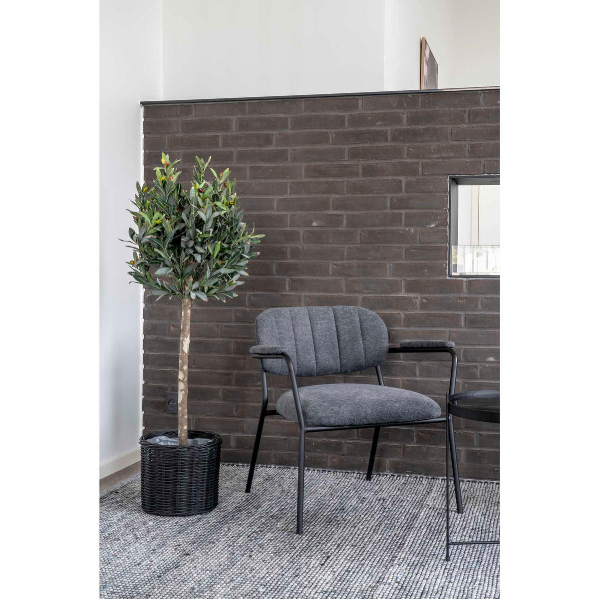 OLIVENBAUM PE-Kunststoff, Polyester, Draht, Zement Grün - Grün, Kunststoff (120cm) - tinkaro