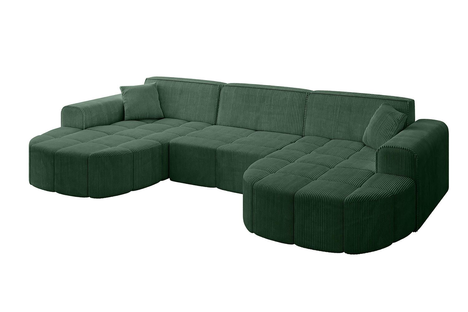 WOHNLANDSCHAFT LIVO-U1 - 315x173x79,5 cm Grün - Grün, Holzwerkstoff/Textil (315/79/173cm) - ALTDECOR