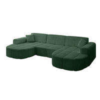 WOHNLANDSCHAFT LIVO-U1 - 315x173x79,5 cm Grün - Grün, Holzwerkstoff/Textil (315/79/173cm) - ALTDECOR