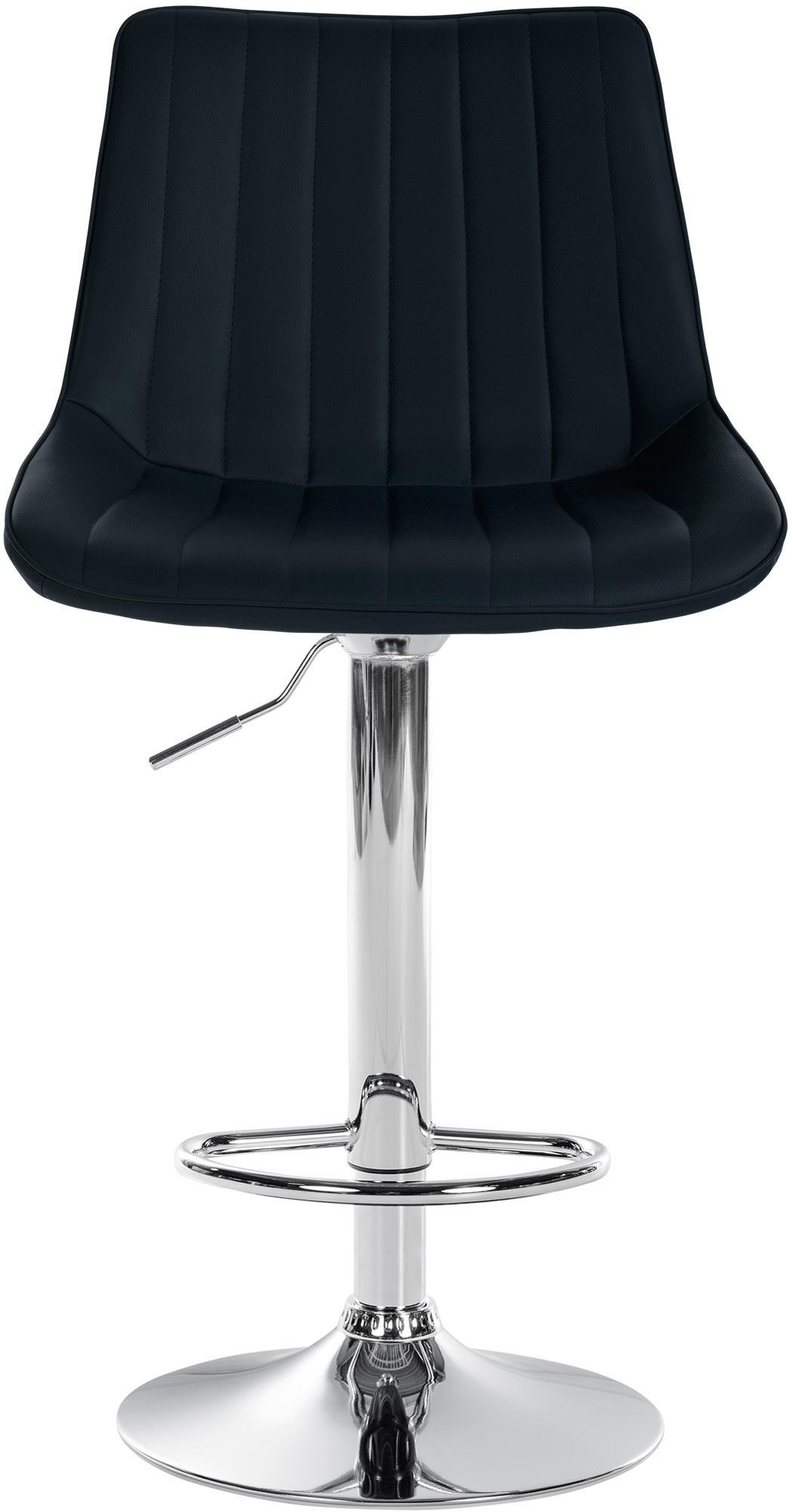 BARHOCKER 2er Set Lederlook schwarz - Schwarz, Textil/Metall (49.5/91/50cm) - CLP