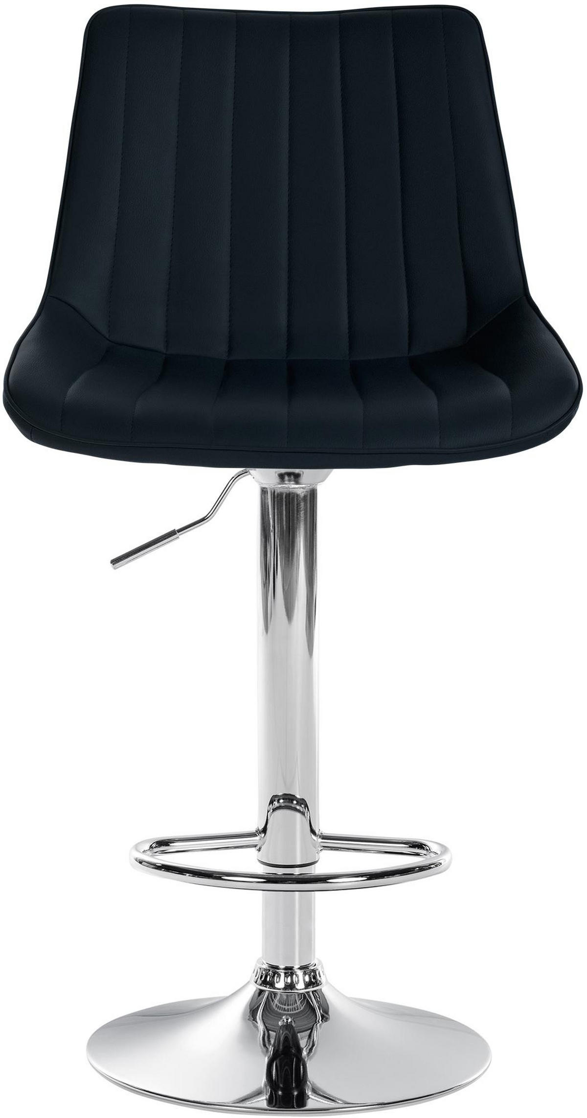 BARHOCKER 2er Set Lederlook schwarz - Schwarz, Textil/Metall (49.5/91/50cm) - CLP