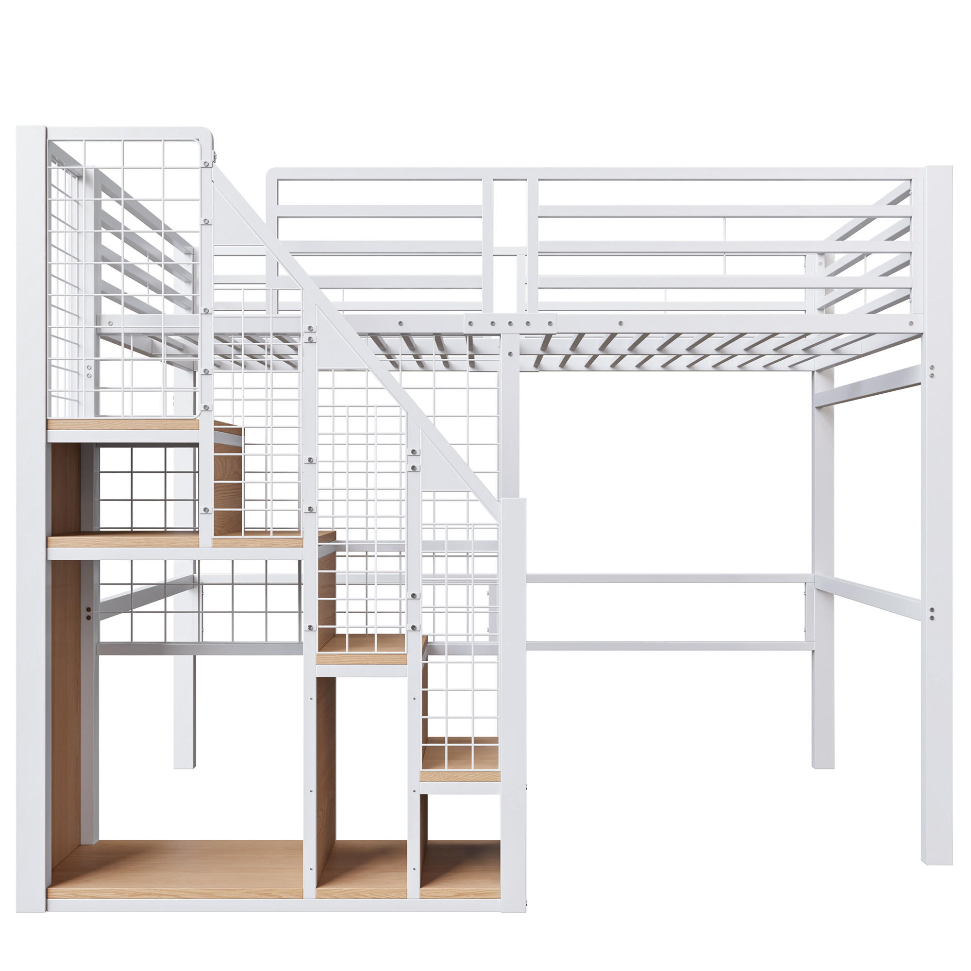 HOCHBETT Eisen 140/200 cm Weiß - Weiß, Metall - Raumix