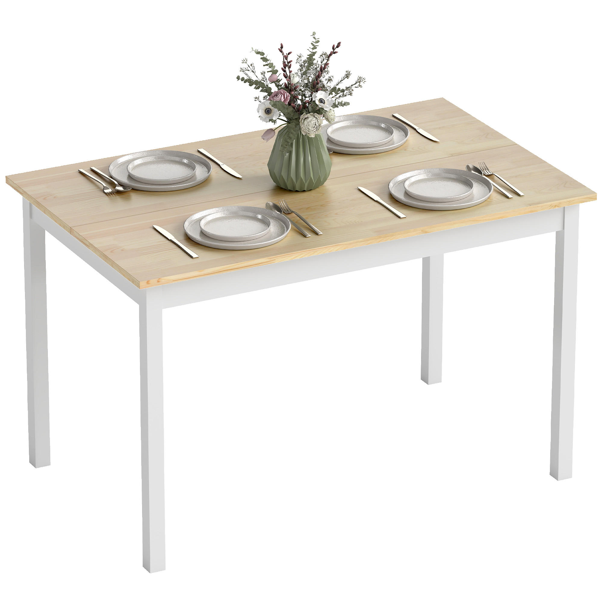 ESSTISCH Natürlich, Weiß 1 Stück - Weiß, Kunststoff (120/75/75cm) - GiPP