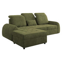 ECKSCHLAFSOFA Soreno, Seite: Links - Schwarz/Grün, Holz/Kunststoff (255/176cm) - MIRJAN24