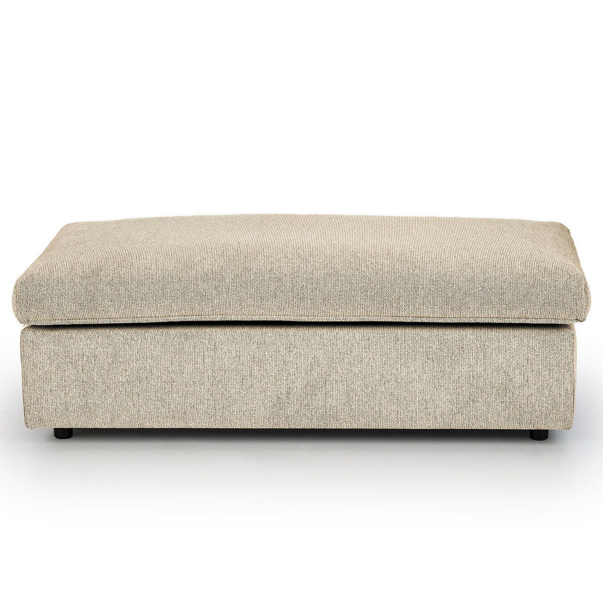 POLSTERHOCKER - Creme/Schwarz, Kunststoff/Textil (131/44/61cm) - home24