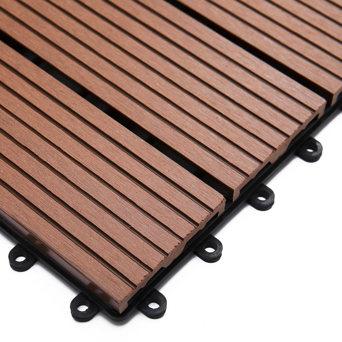 TERRASSENPLATTEN 11er-Set DE-13785 klickbar aus HDPE Hellbraun - Braun, Kunststoff (30/30/2.2cm) - ComfortXL