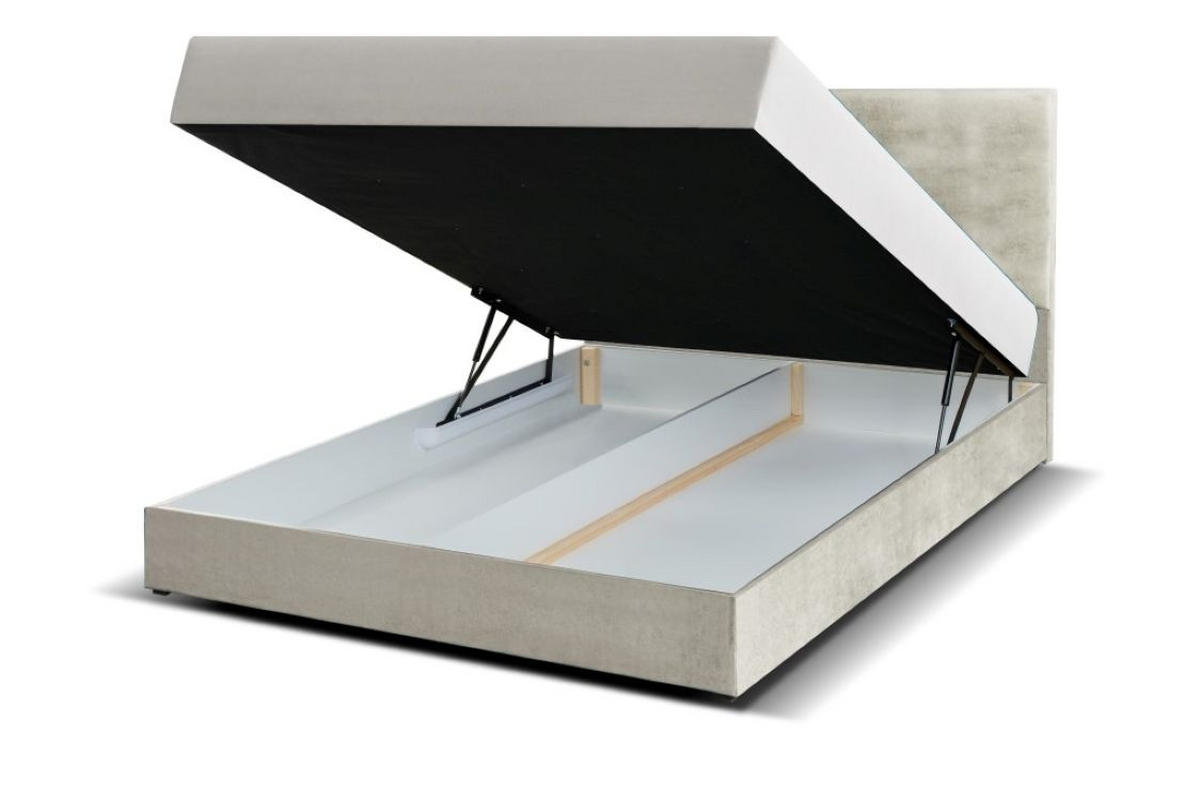 BOXBETT Majorka 160x200 cm mit Bettkasten und Matratze, rosa - Rosa, Holz (160/200cm) - Margaret Hadas24