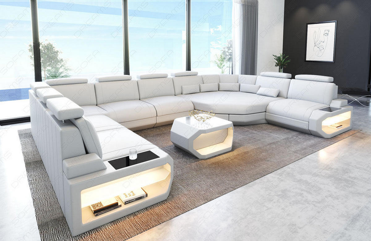 LEDERSOFA Asti L - Weiß, Leder (427/93/280cm) - Sofa Dreams