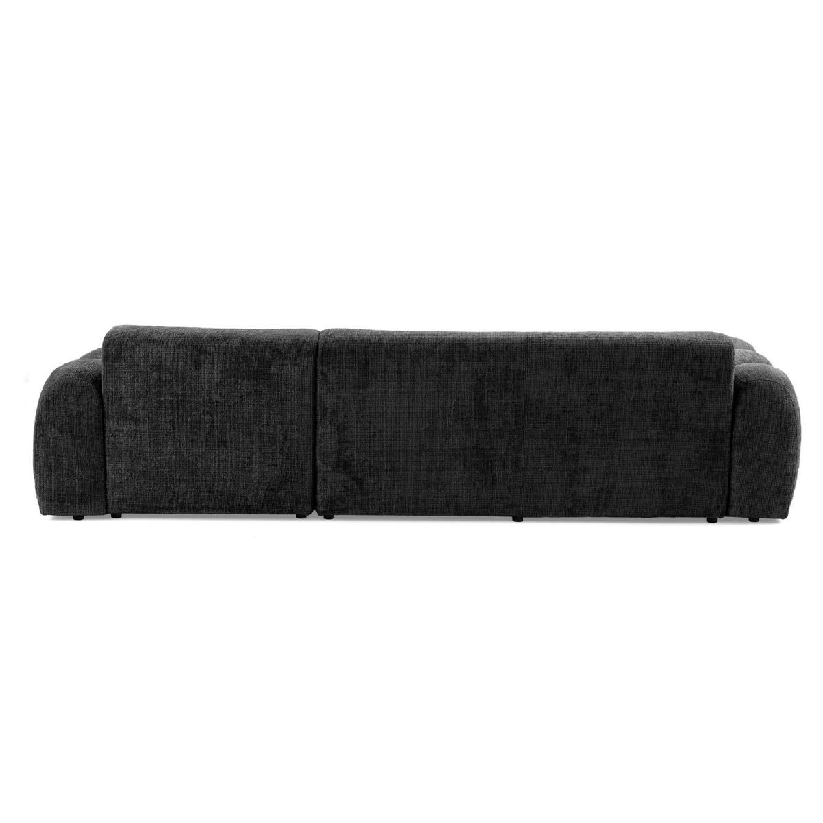 4-SITZER modulares Ecksofa VEER SET 1 Rechts, 298 x 175 cm, Chenille Webstoff Anthrazit - Anthrazit/Schwarz, Holz/Kunststoff (175/298cm) - Muffo