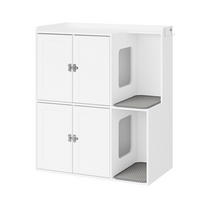 KATZENKLO-SCHRANK mit zwei Fächern und Regal HAT09-E-W - Weiß, Holzwerkstoff (45/95.5/80cm) - SoBuy