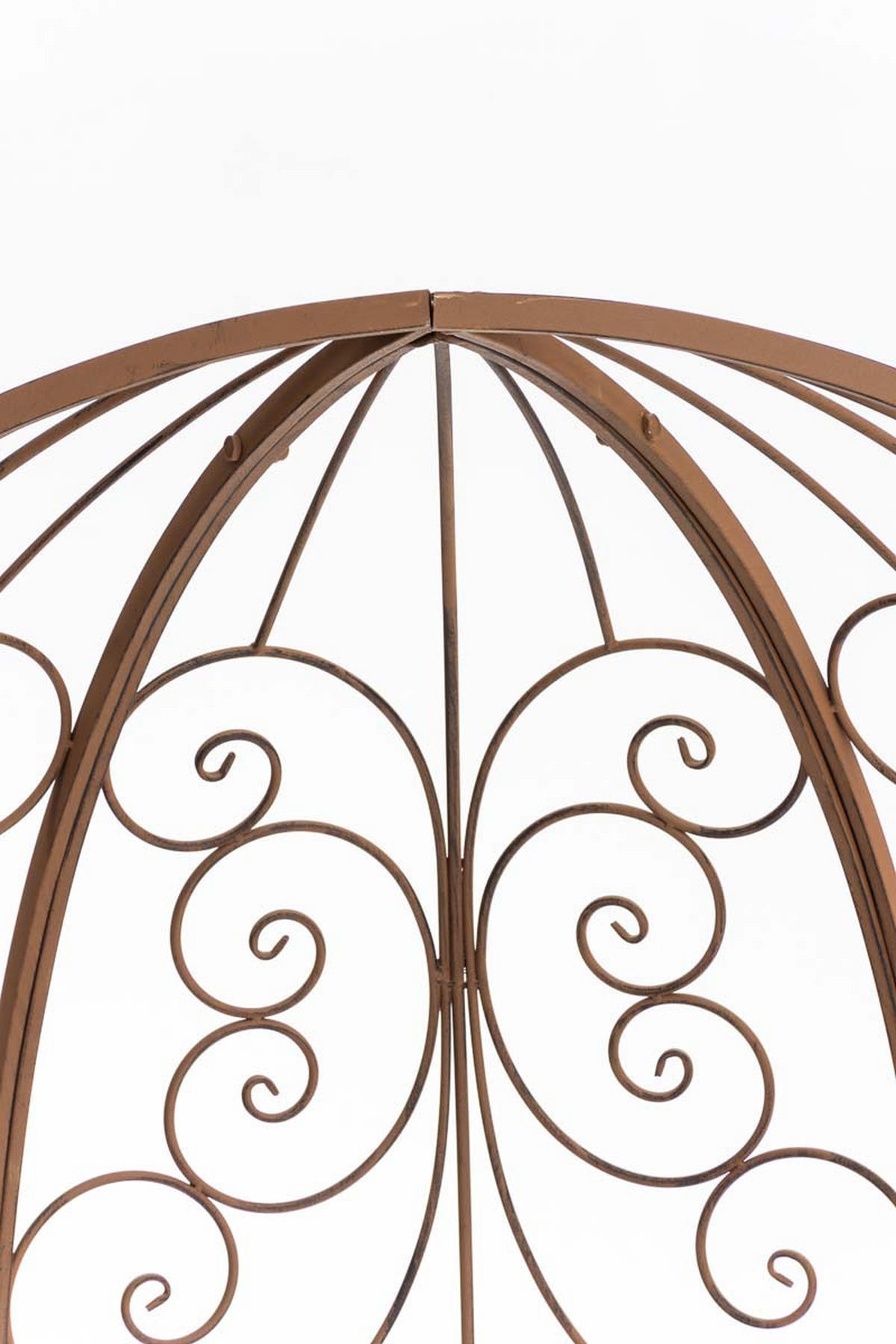 HALBPAVILLON mit Sitzbank Boston Metall Antik braun Gartenbank - Braun, Metall (120/178/58cm) - DELUKE