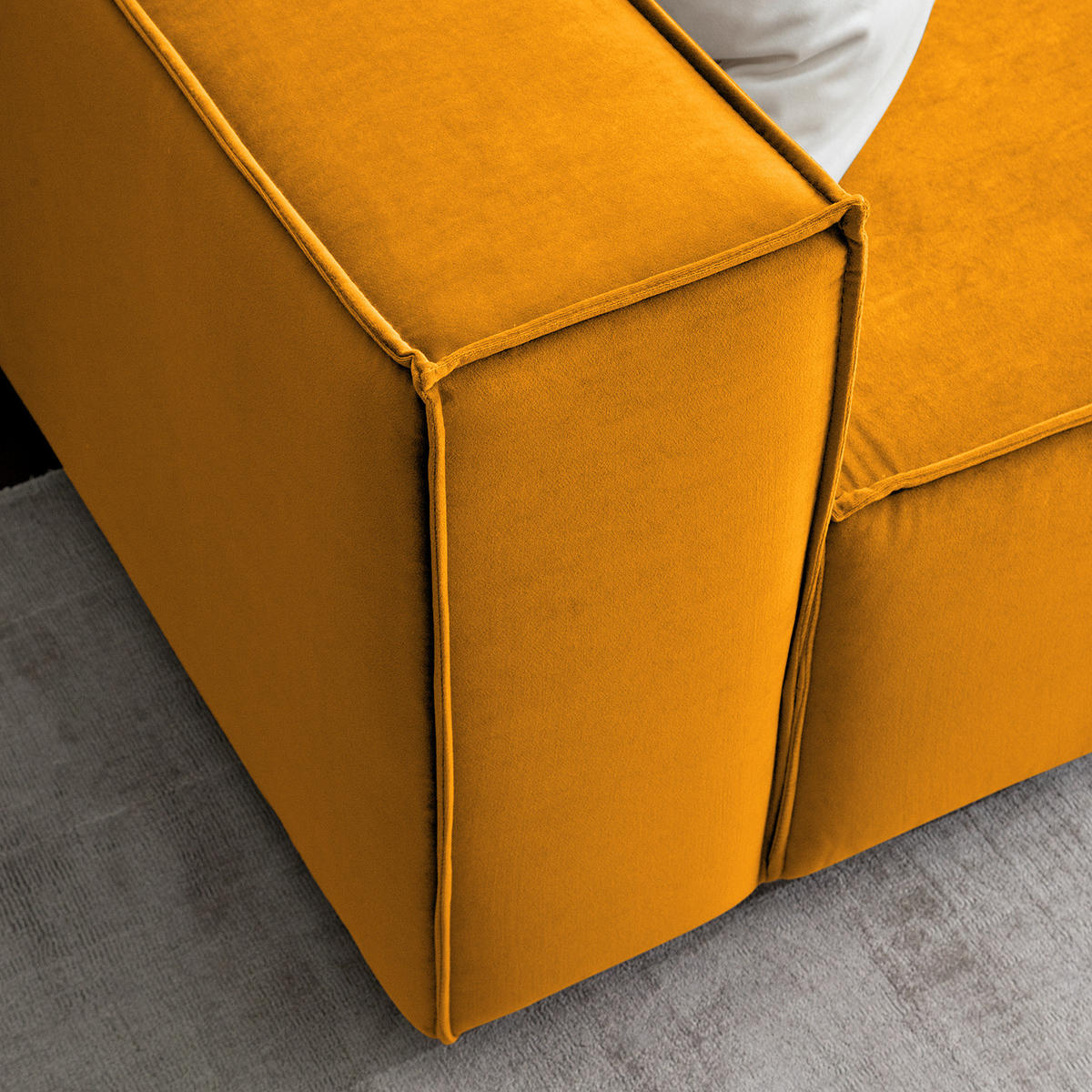 2,5-SITZER SOFA - Gelb, Textil (223/70/96cm) - home24