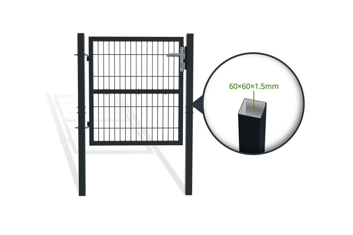 GITTERTOR Razo grau 1m H.100cm Metall - Grau, Metall (106/106cm) - Casanoov