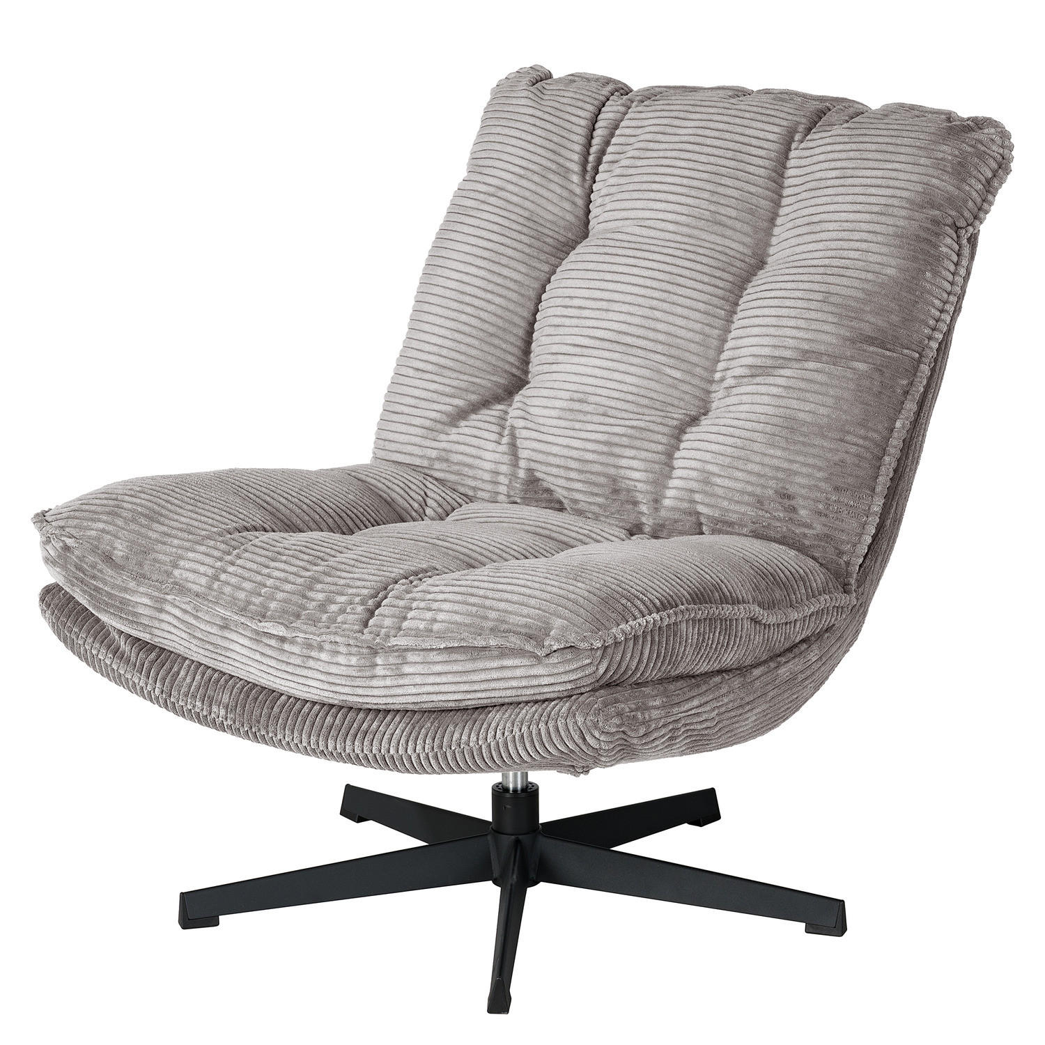 SESSEL - Cord - Schwarz/Grau, Textil/Metall (72/85/90cm) - home24