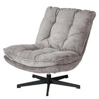 SESSEL - Cord - Schwarz/Grau, Textil/Metall (72/85/90cm) - home24