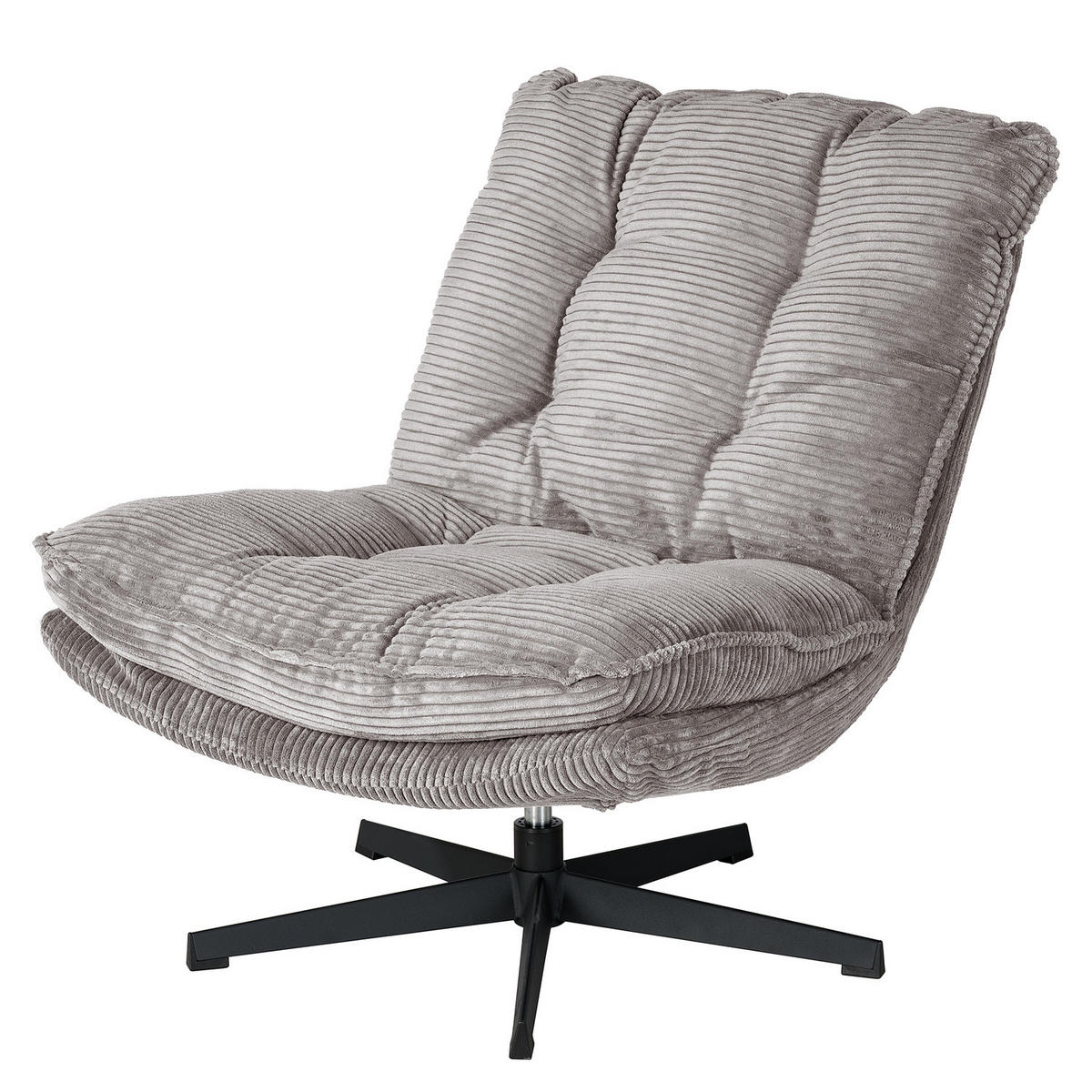 SESSEL - Cord - Schwarz/Grau, Textil/Metall (72/85/90cm) - home24