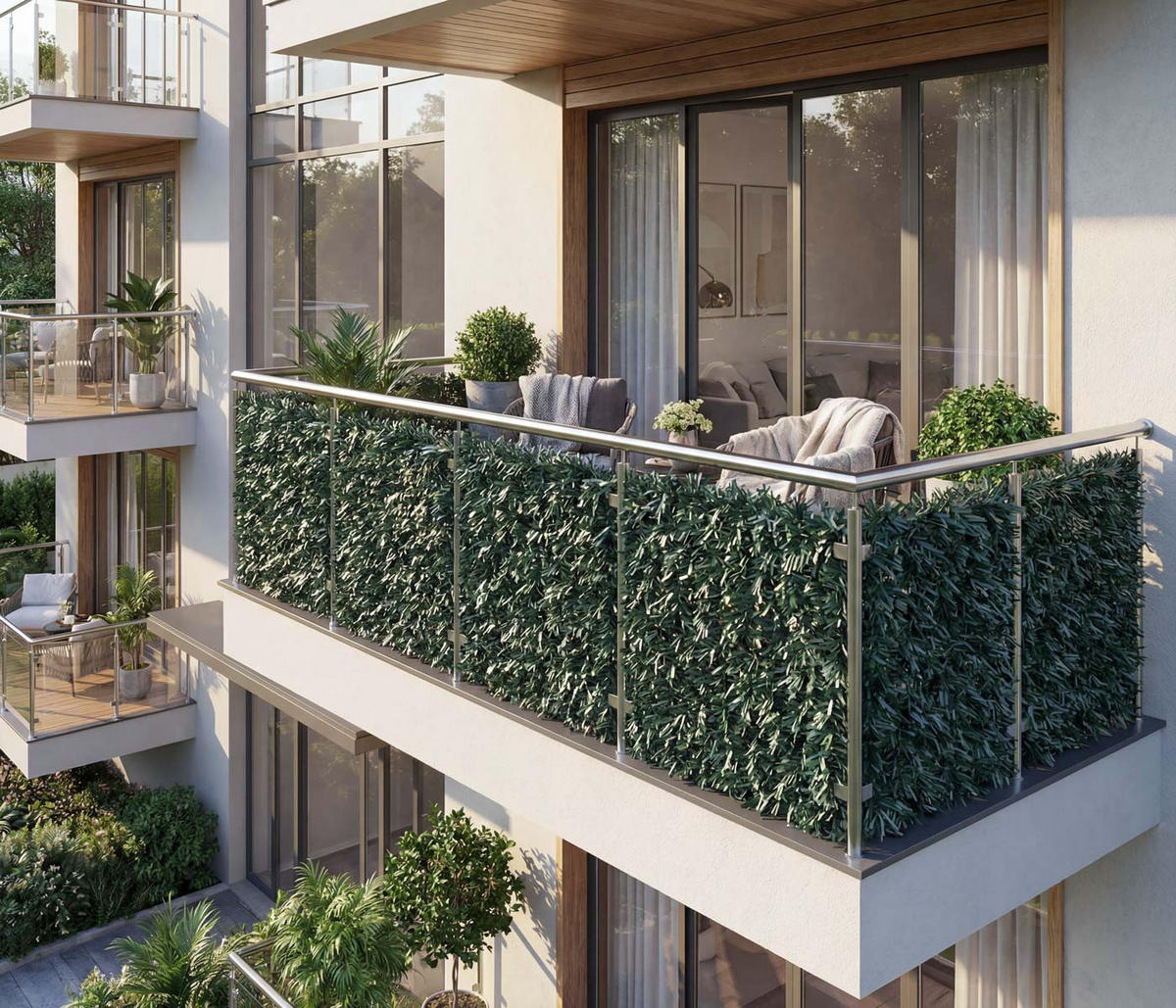 BALKONSICHTSCHUTZ TANNE Dunkelgrün - Dunkelgrün, Kunststoff (300/150cm) - MCW