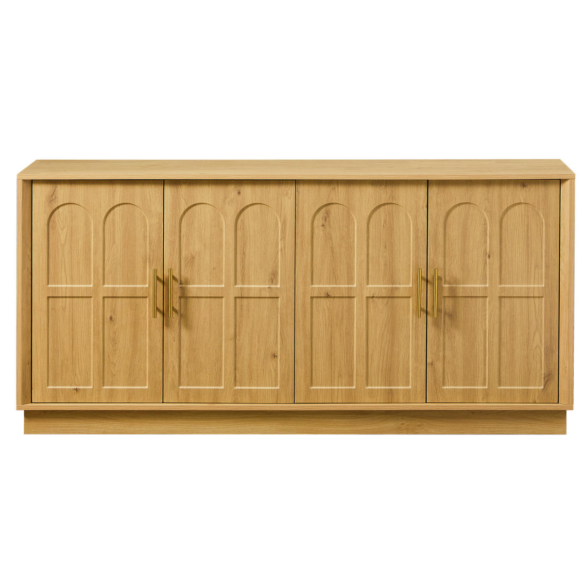 SIDEBOARD 169/40/80 cm in Naturfarbe mit 4 Türen & viel Stauraum - Naturfarben, Holzwerkstoff (169/80/40cm) - BEAOK