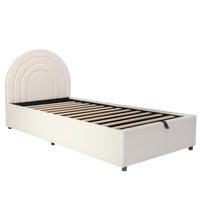 STAURRAUMBETT 90/200 cm DE-03029, mit Hydraulik, in Beige - Beige, Holz (90/200cm) - ComfortXL