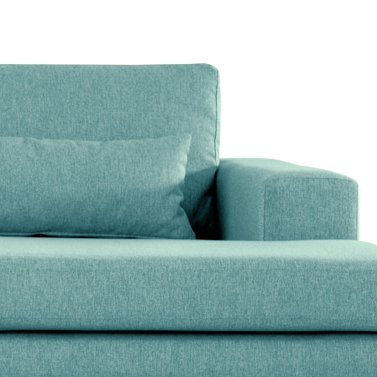 ECKSOFA mit Longchair - Buchefarben/Petrol, Buchenholz/Textil (281/153cm) - home24