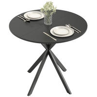 ESSTISCH DE-08413 X-förmige Stahlbeine, Ø80 cm Schwarz - Schwarz, Holzwerkstoff (80/80/75cm) - ComfortXL