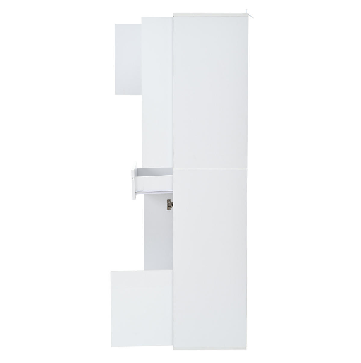 VITRINE aus Spanplatte 55x38x170 cm Weiß mit LED-Beleuchtung, Schublade und verstellbaren Einlegeböden - Weiß, Holzwerkstoff (55/170/38cm) - IVMEU