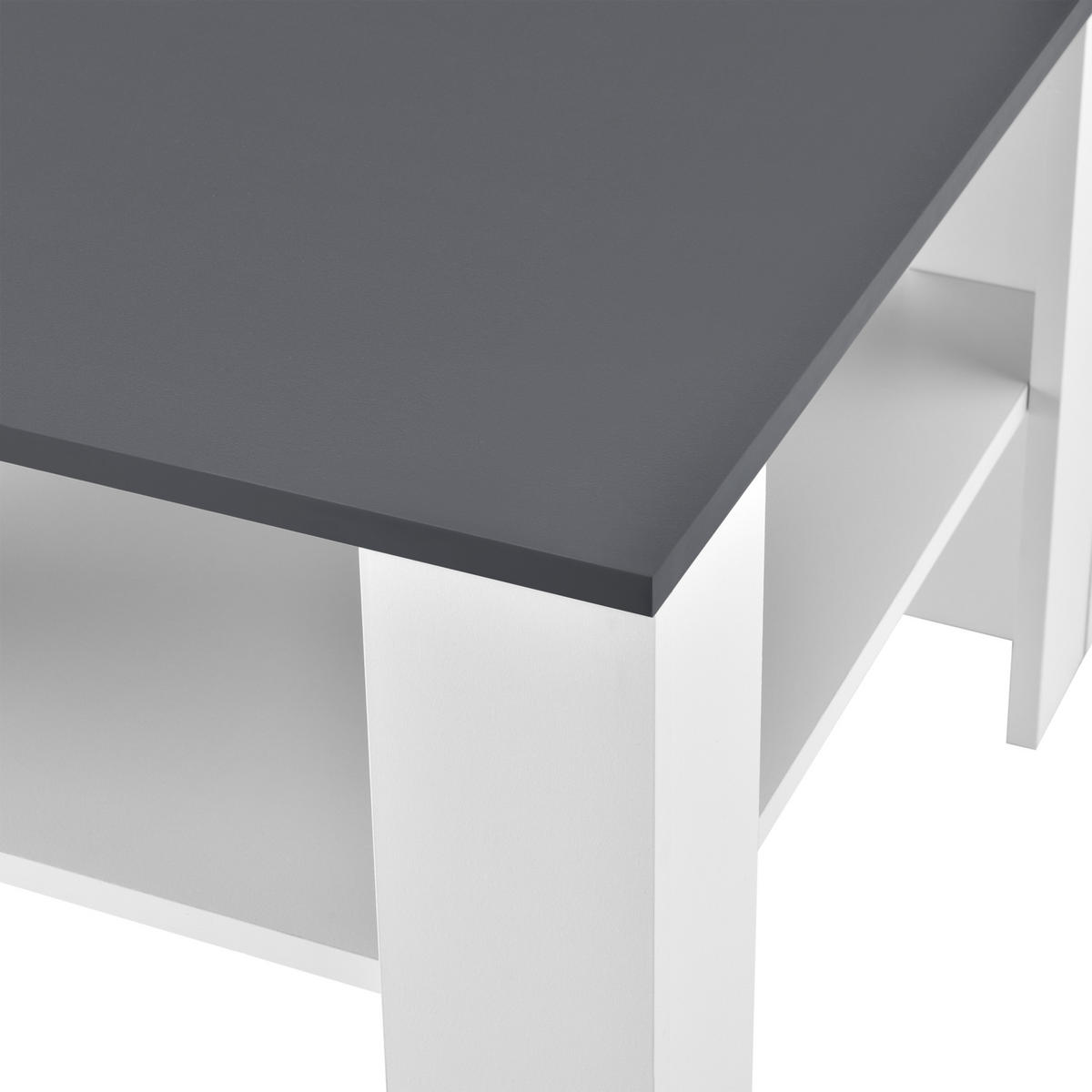 COUCHTISCH Aachen 60/60/40 - Dunkelgrau/Weiß, Holzwerkstoff (60/60/40cm) - [en.casa]