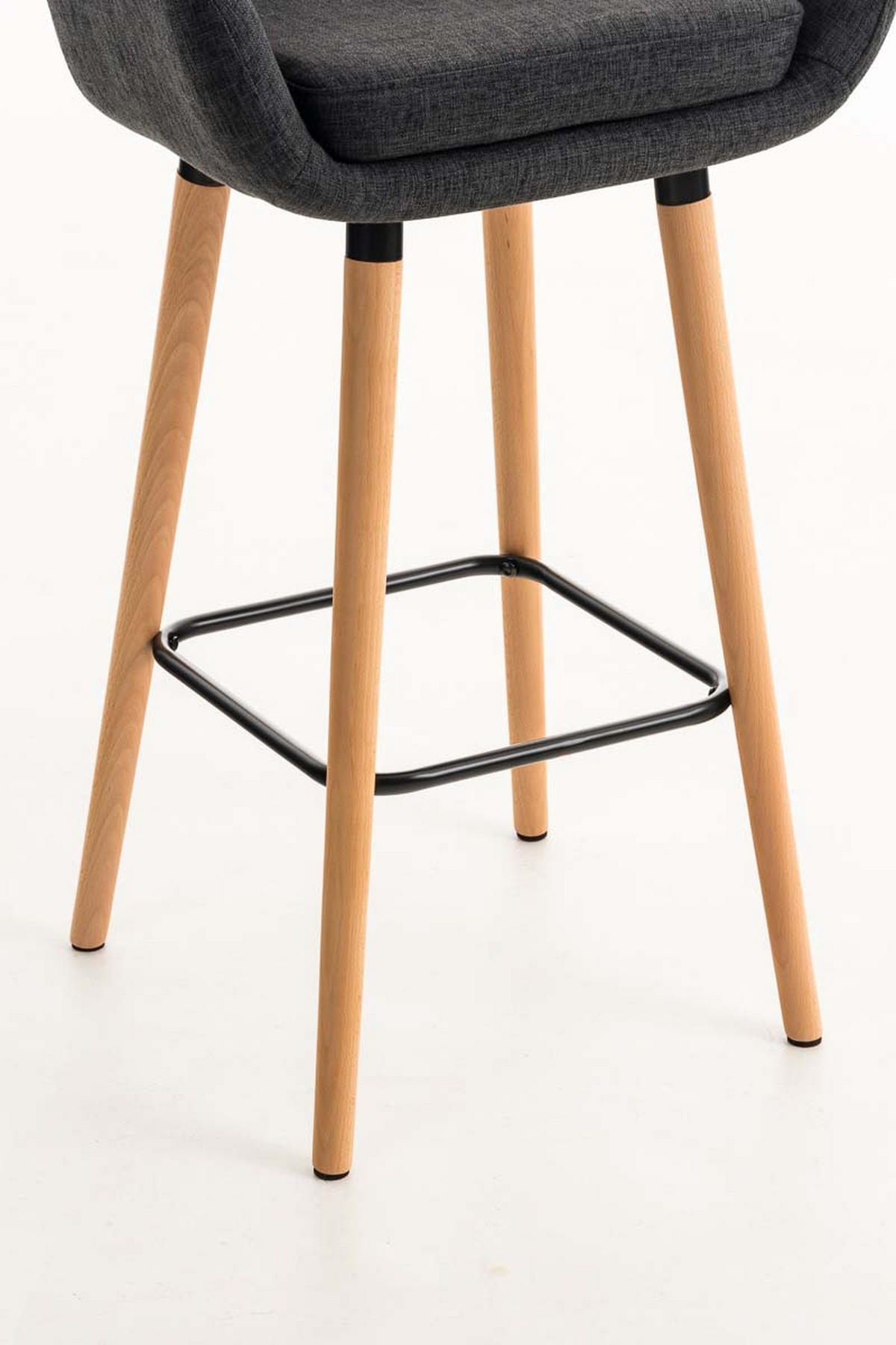 BARHOCKER Grande, 2er Set, Gestell Holz, Stoff Dunkelgrau - Dunkelgrau/Braun, Holz/Textil (55/99/46cm) - TPFLiving