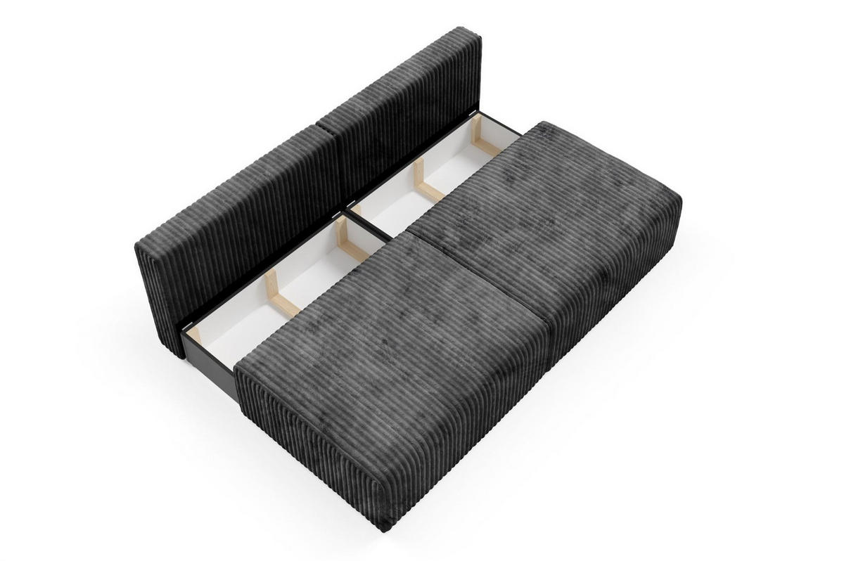 SCHLAFSOFA Natalia Xs - Schwarz, Holzwerkstoff/Textil (216/85/105cm) - Fun Möbel