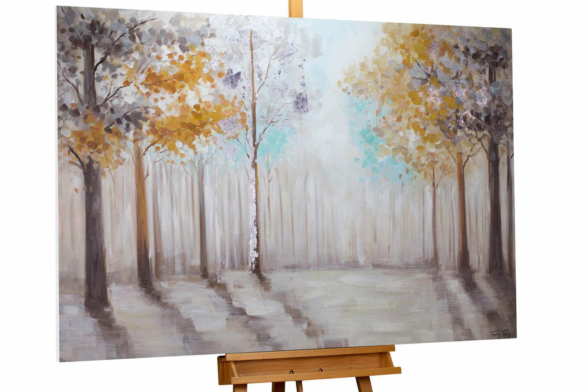 KUNSTLOFT RUČNĚ MALOVANÝ AKRYLOVÝ OBRAZ ŠEDÝ/HNĚDÝ, 120/80 CM