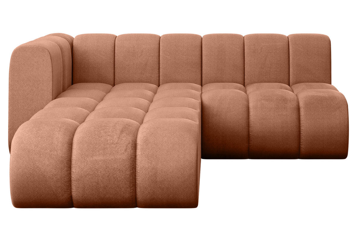 ECKSOFA modulares Sofa Darnel-L1 - 205x177x70 cm Apricot - Koralle, Holzwerkstoff/Textil (205/177cm) - ALTDECOR
