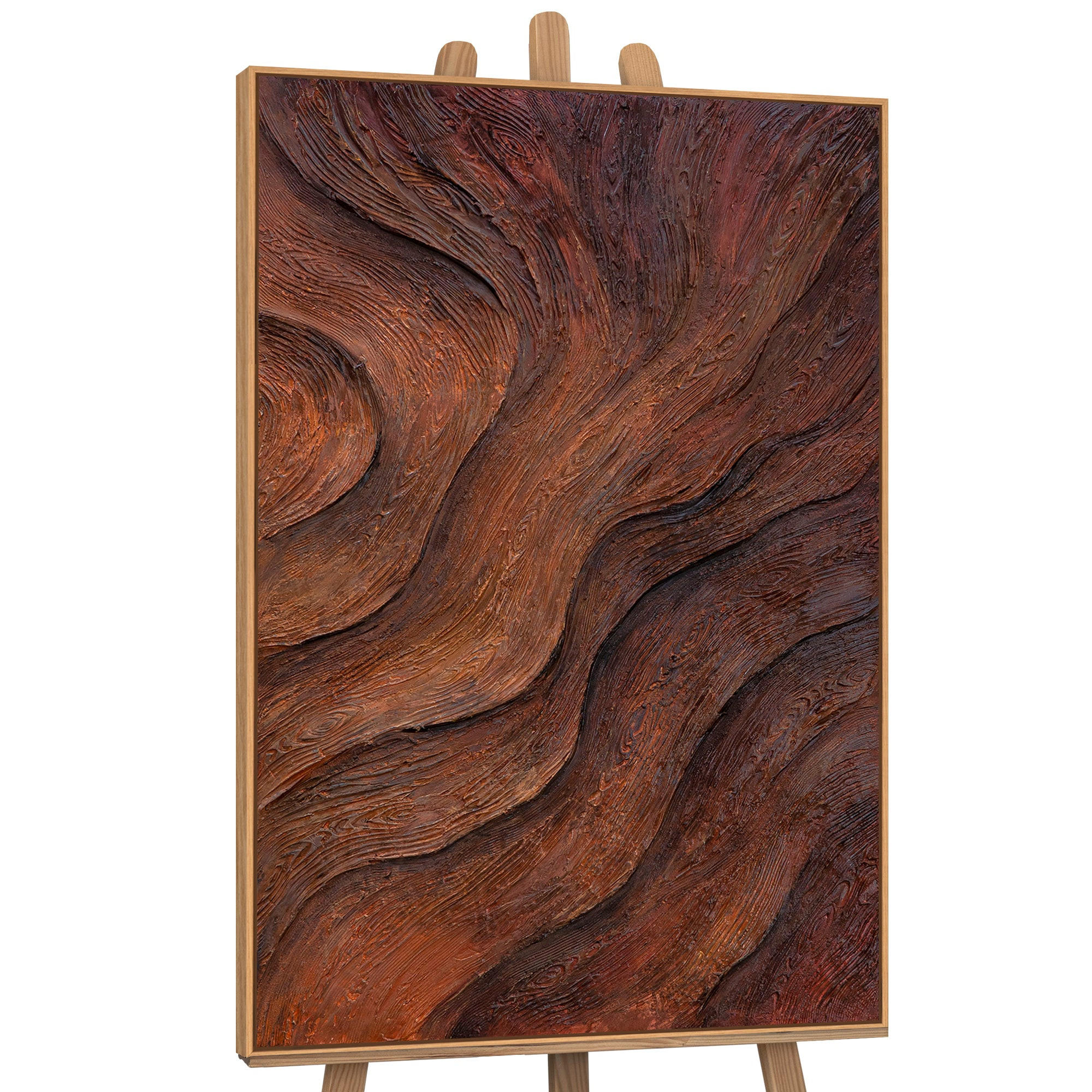 GEMÄLDE Atem des Baumes Schattenfugenrahmen Eichefarben 120x80 cm - Eichefarben, Holz (120/80cm) - YS-art gallery