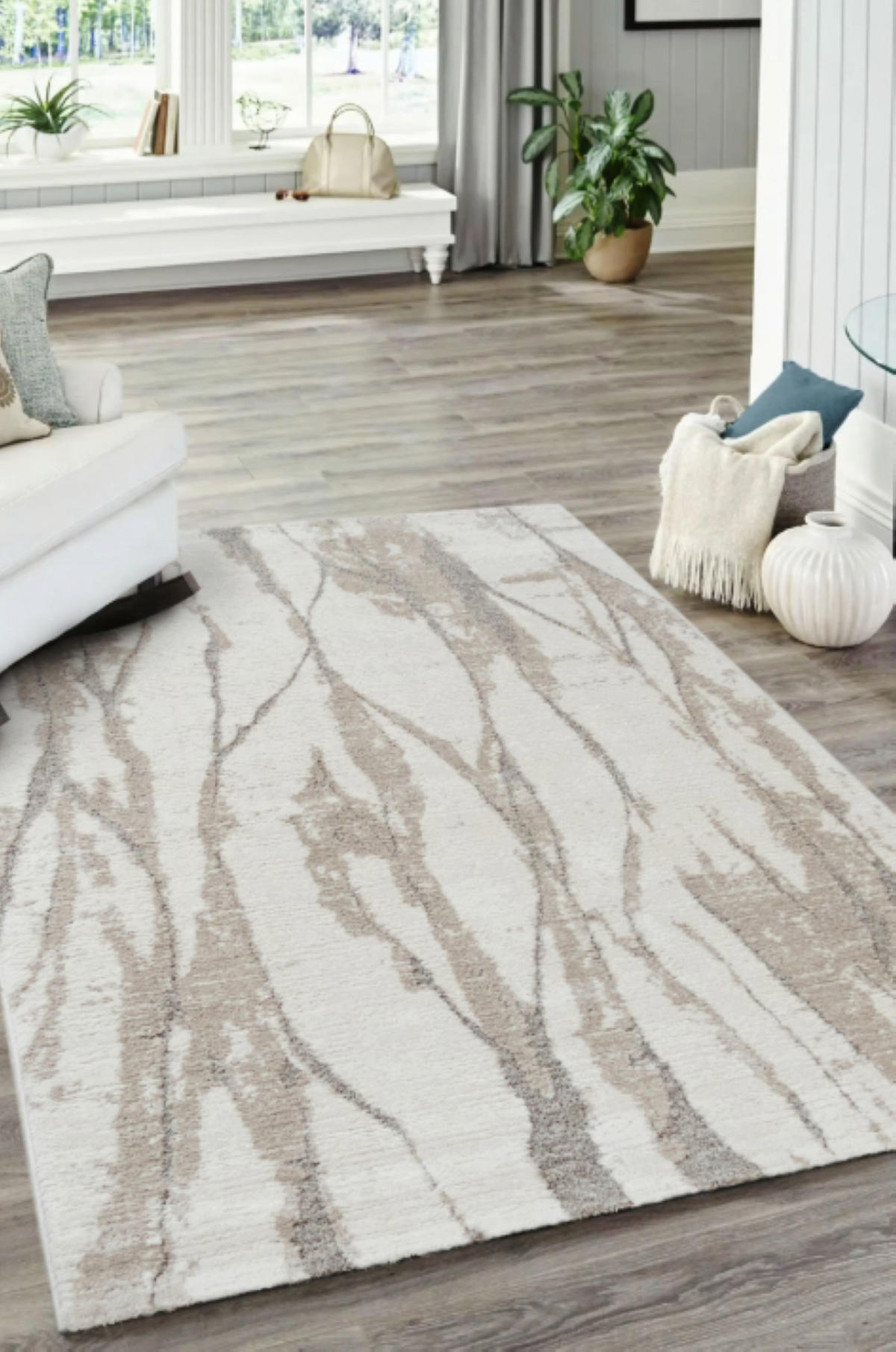 TEPPICH modern Flachgewebe LODGE Beige 200 x 290 cm - Beige, Textil (200/290cm) - Novatrend