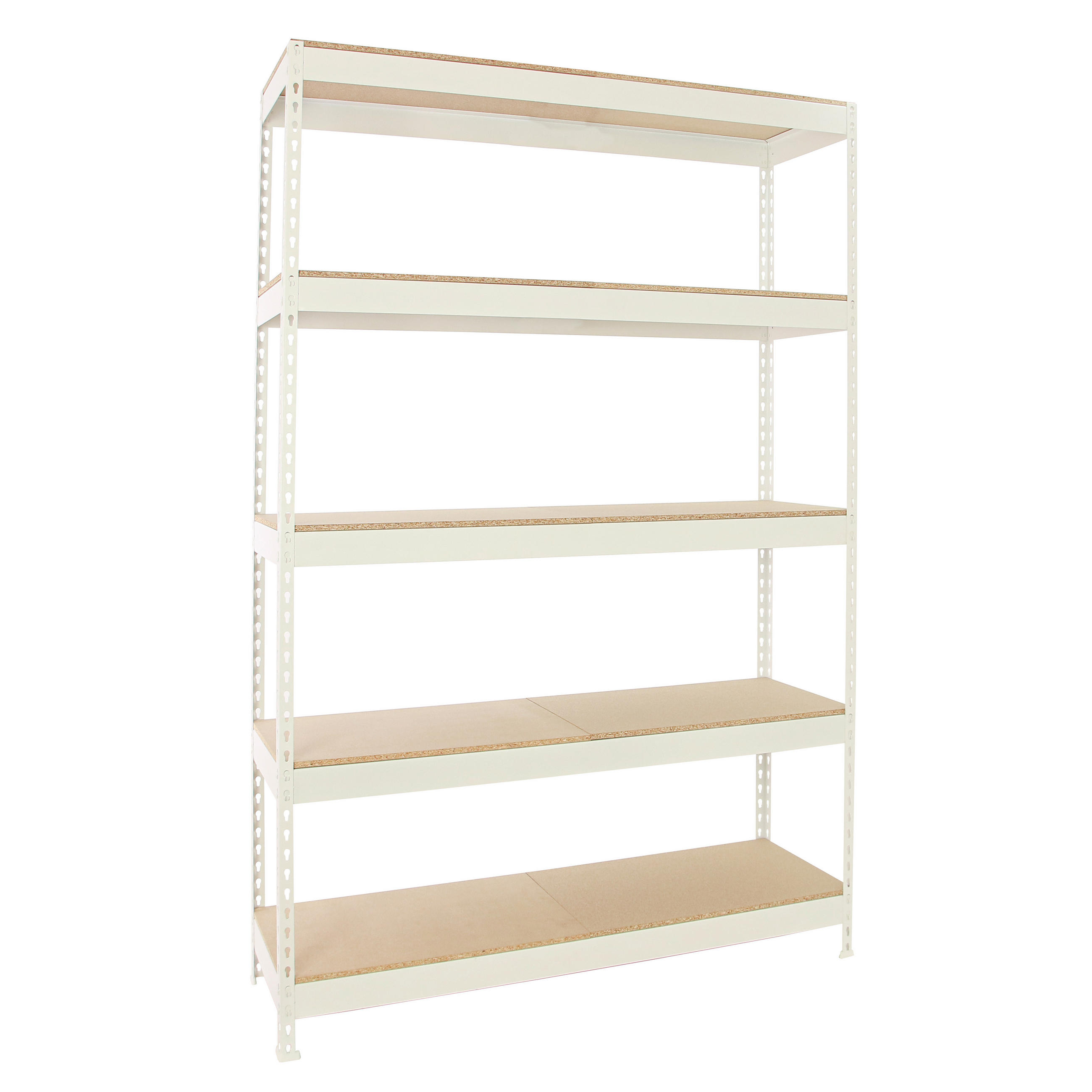 SCHWERLASTREGAL Wood Beast Five HxBxT 250 x 120 x 75 cm Fachlast 600 kg Weiß - Weiß, Metall (120/250/75cm) - PROREGAL